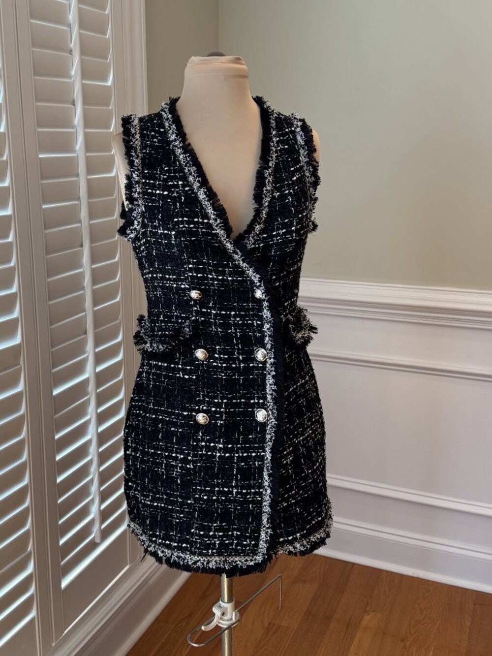 TRIXXI Black and White Tweed Dress - NWT - Size S